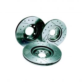 Grooved and drilled front brake discs for CITROEN AX / Saxo or PEUGEOT 106 / 205 / 309 247.5 x 20.4 mm